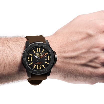 Relógio de Pulso Everlast Masculino Pulseira Silicone Marrom E6972