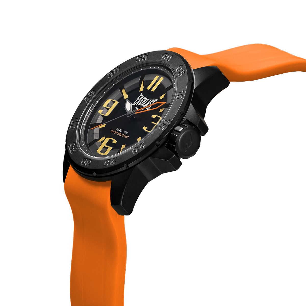 Relógio de Pulso Everlast Masculino Pulseira Silicone Laranja E6973