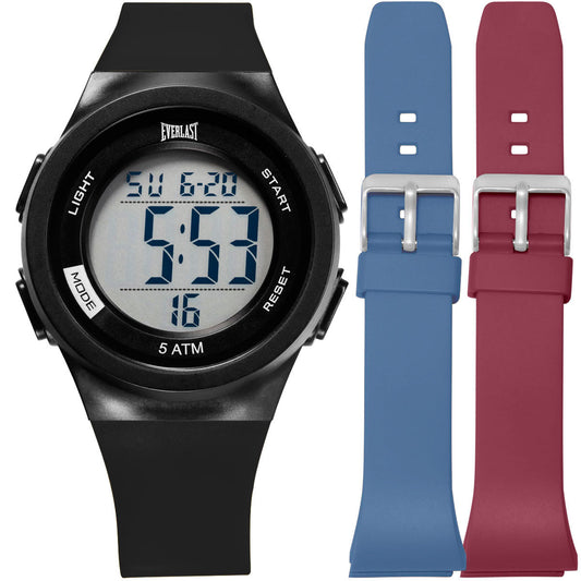 Relógio de Pulso Everlast Digital Unissex Kit 2 Pulseiras E73801