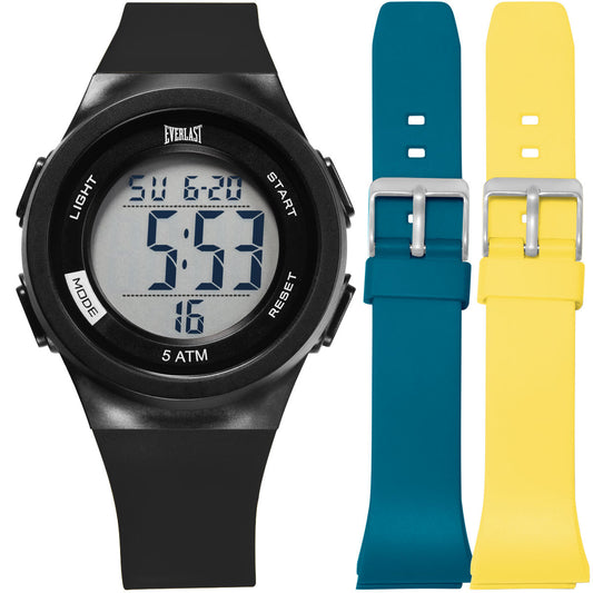 Relógio de Pulso Everlast Digital Unissex Kit 2 Pulseiras E73804