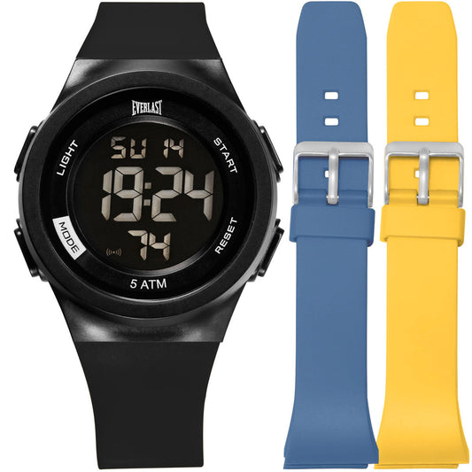 Relógio de Pulso Everlast Digital Unissex Kit 2 Pulseiras E73901