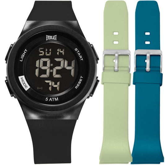 Relógio de Pulso Everlast Digital Unissex Kit 2 Pulseiras E73902