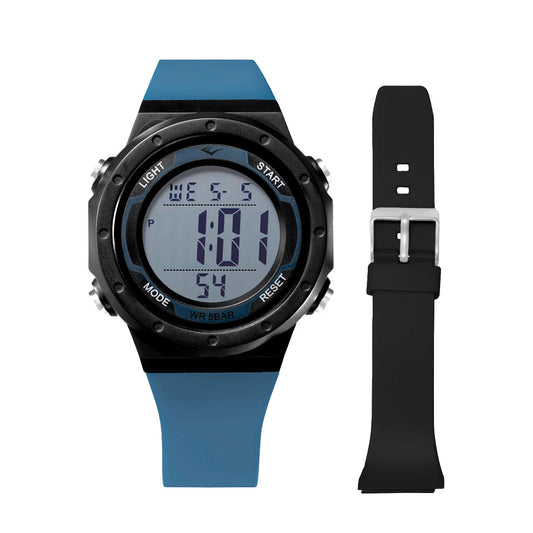 Relógio Everlast Digital Kit 1 Pulseira Extra E75101