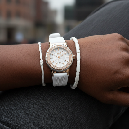 Relógio de Pulso Everlast Feminino Pulseira Branco Calendário E457