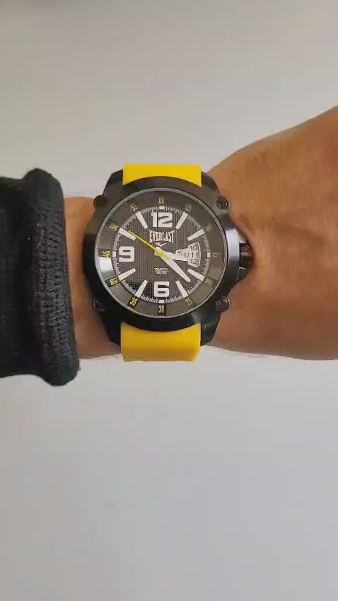 Relógio de Pulso Everlast Masculino Amarelo Calendário E20530AM