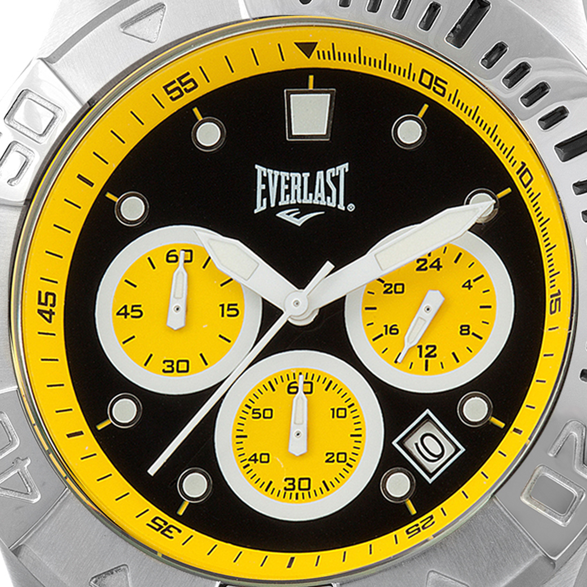 Relógio de Pulso Everlast Masculino Pulseira Silicone Preto Cronógrafo Calendário E463