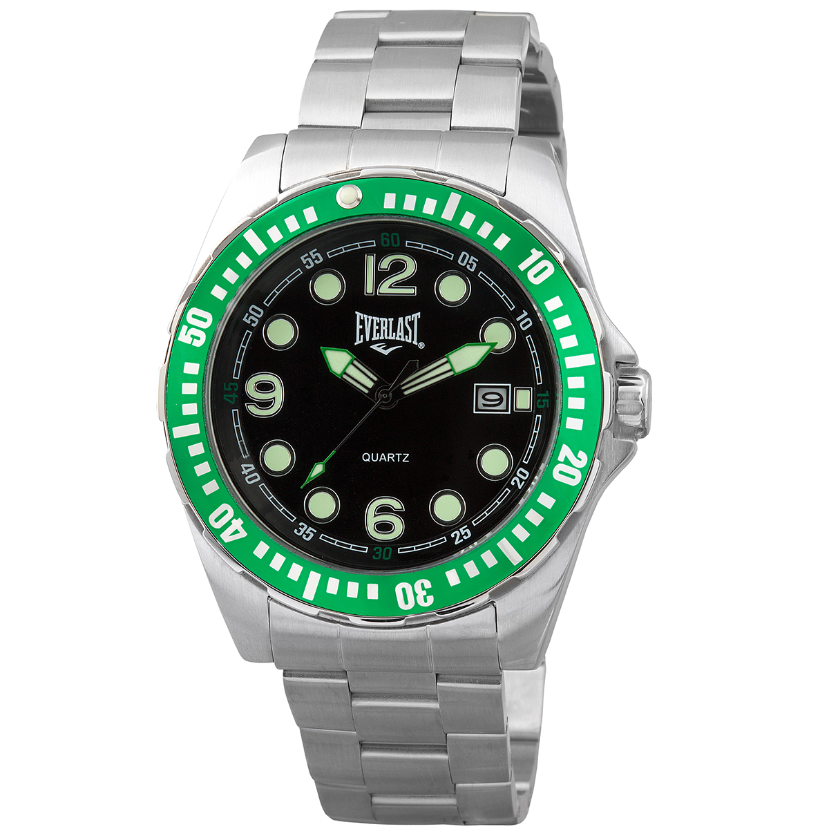 Relógio de Pulso Everlast Masculino Prateado Calendário E473
