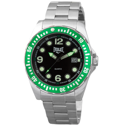 Relógio de Pulso Everlast Masculino Prateado Calendário E473