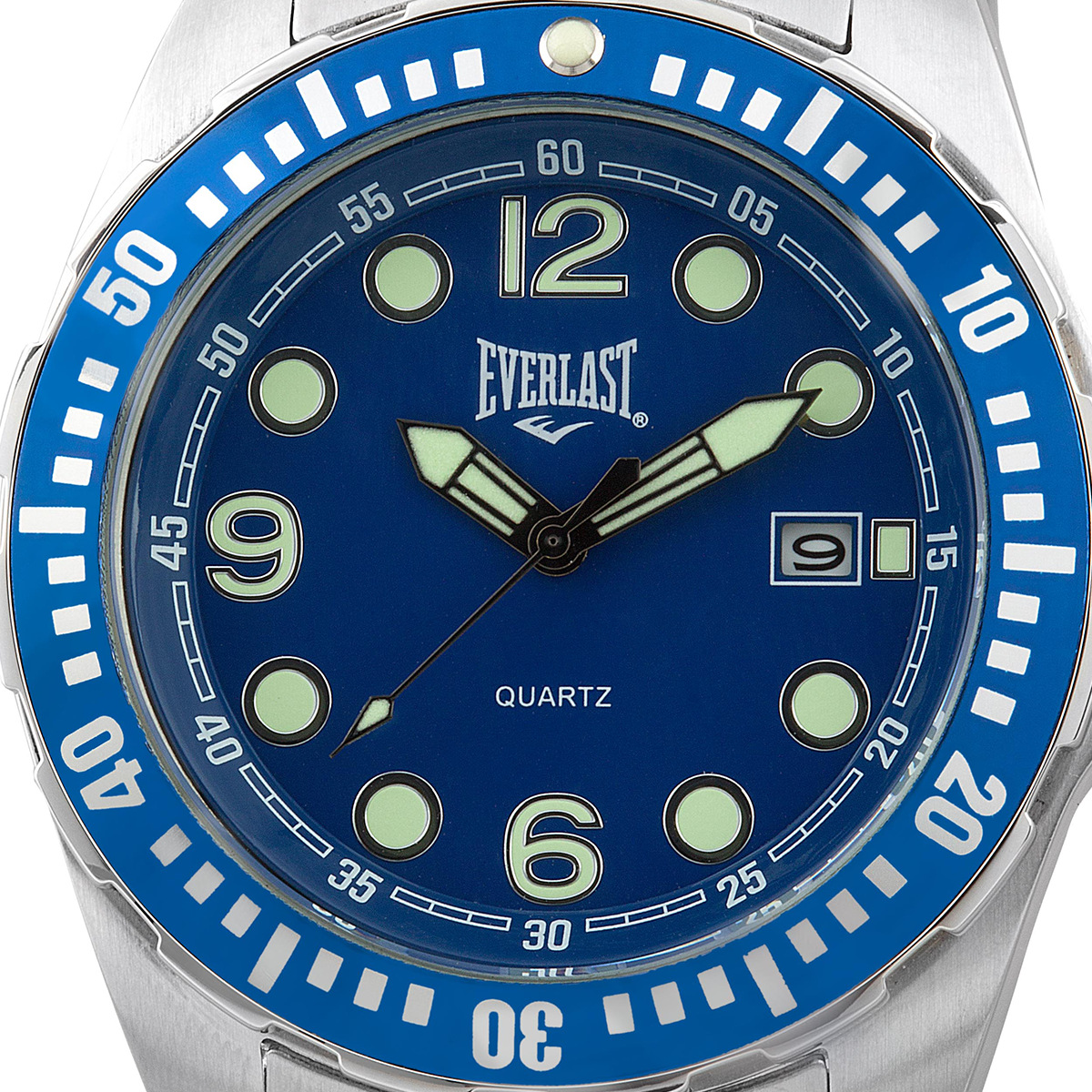 Relógio de Pulso Everlast Masculino Prateado Calendário E474