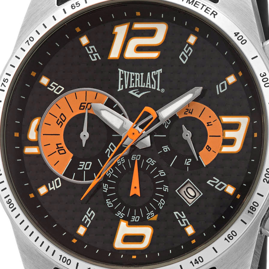 Relógio de Pulso Everlast Masculino Pulseira Silicone Preto Cronógrafo E479