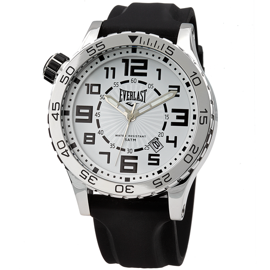 Relógio de Pulso Everlast Masculino Pulseira Silicone Preto Calendário E532