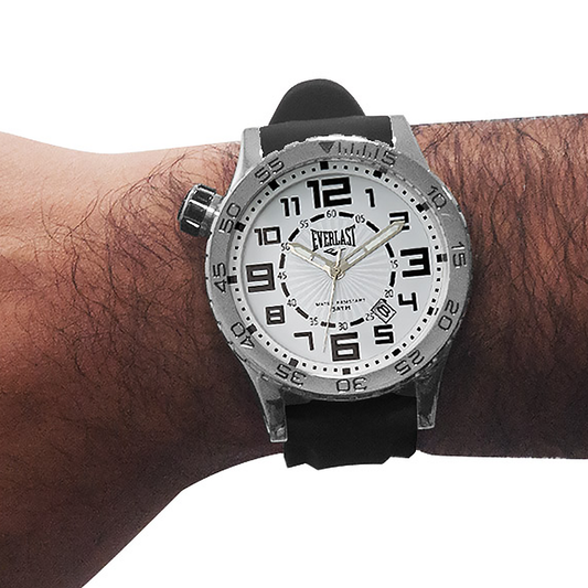 Relógio de Pulso Everlast Masculino Pulseira Silicone Preto Calendário E532