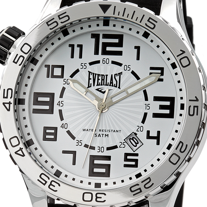Relógio de Pulso Everlast Masculino Pulseira Silicone Preto Calendário E532