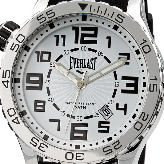 Relógio de Pulso Everlast Masculino Pulseira Silicone Preto Calendário E532