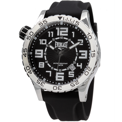 Relógio de Pulso Everlast Masculino Pulseira Silicone Preto Calendário E533