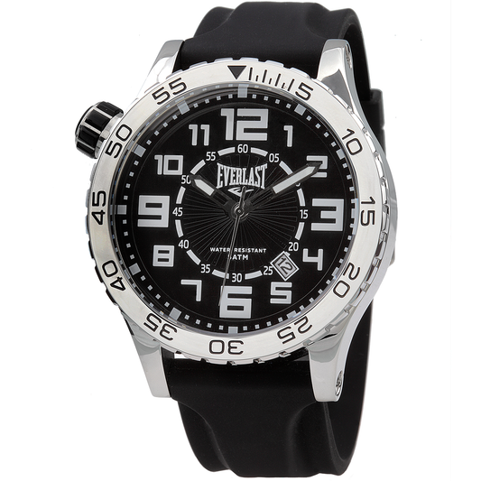Relógio de Pulso Everlast Masculino Pulseira Silicone Preto Calendário E533