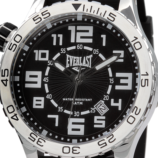 Relógio de Pulso Everlast Masculino Pulseira Silicone Preto Calendário E533