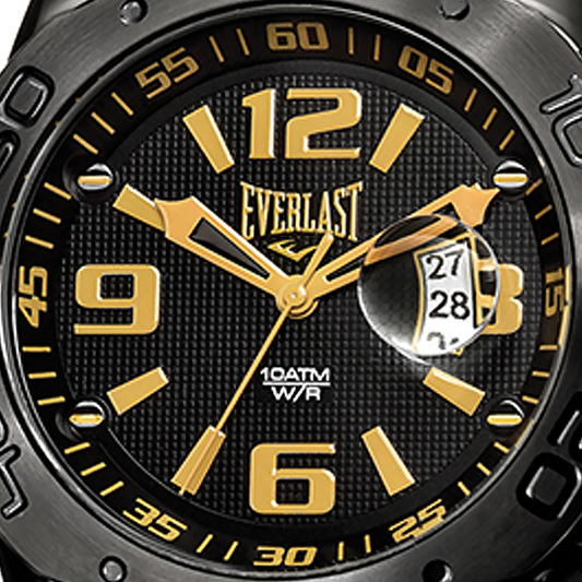 Relógio de Pulso Everlast Masculino Pulseira Bege Calendário E564