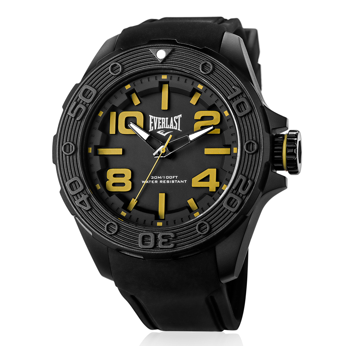Relógio de Pulso Everlast Masculino Pulseira Silicone Preto E618
