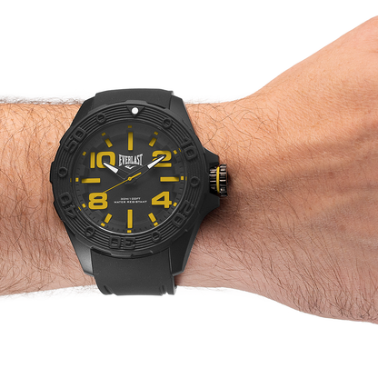Relógio de Pulso Everlast Masculino Pulseira Silicone Preto E618