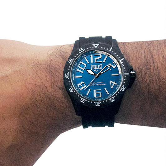 Relógio de Pulso Everlast Masculino Pulseira Silicone Preto E674