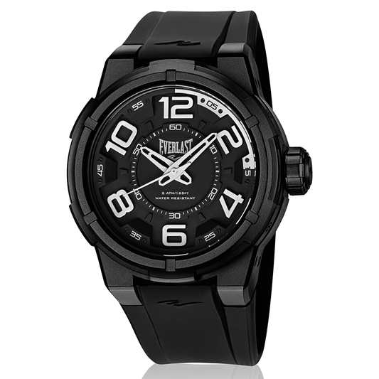 Relógio de Pulso Everlast Masculino Pulseira Silicone Preto E684