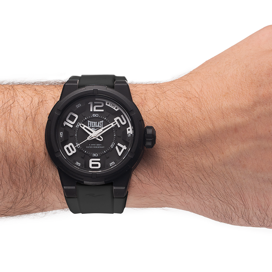 Relógio de Pulso Everlast Masculino Pulseira Silicone Preto E684