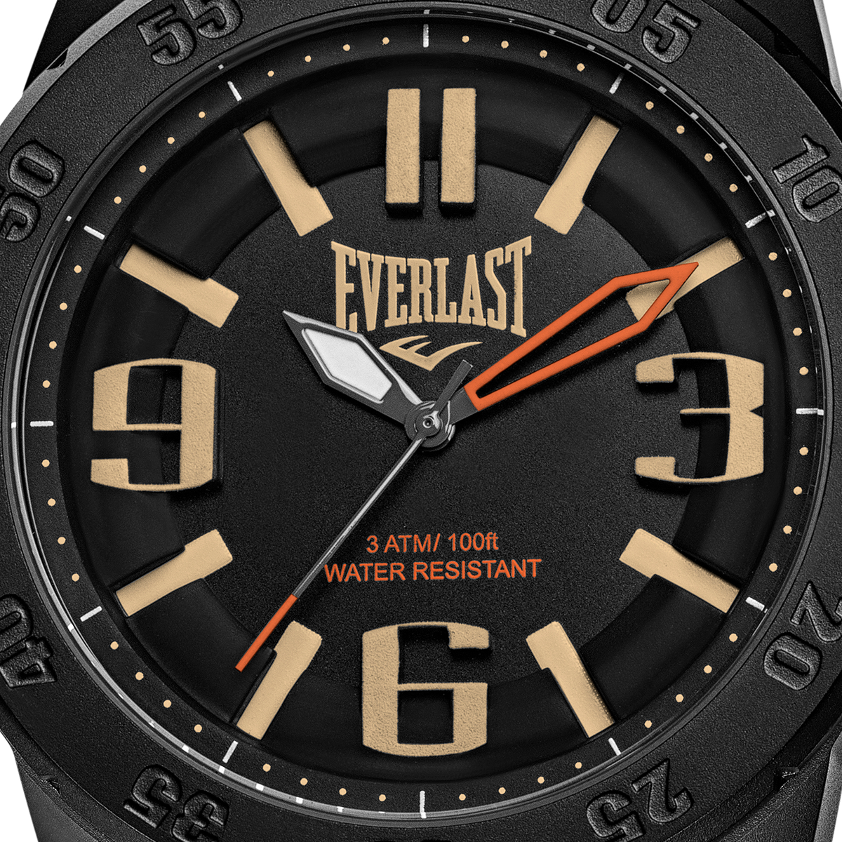 Relógio de Pulso Everlast Masculino Pulseira Silicone Preto E697